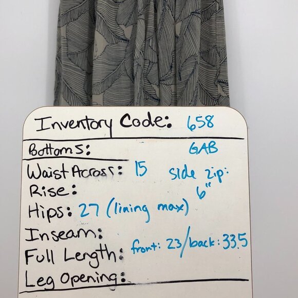Romy Navy blue + ivory Hi Low Leaf print Midi skirt  size small - Picture 13 of 14